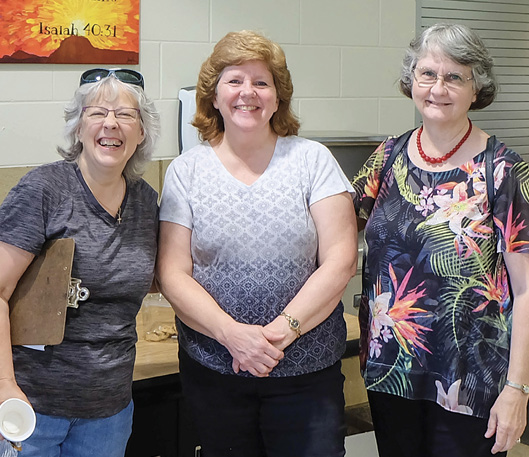 Pastoral spouses (l-r) Mrs. Collette Krause, Mrs. Gloria Wilke and Mrs. Peggy Kesterson