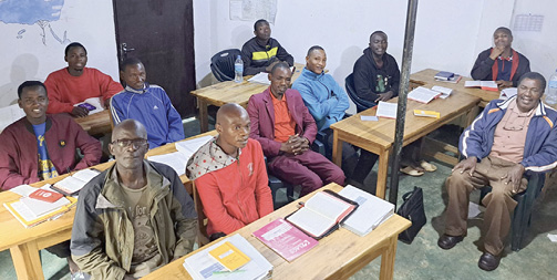 Students of Wittenberg Lutheran Seminary in Arusha, Tanzania (far right, supervising Pastor Jeremia Issanga)