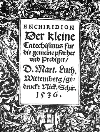 Title page of Luthers Small Catechism Wittenberg edition, 1536