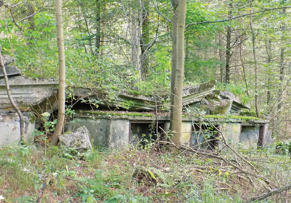A ruined fortress of the ill-fated Maginot Line in France