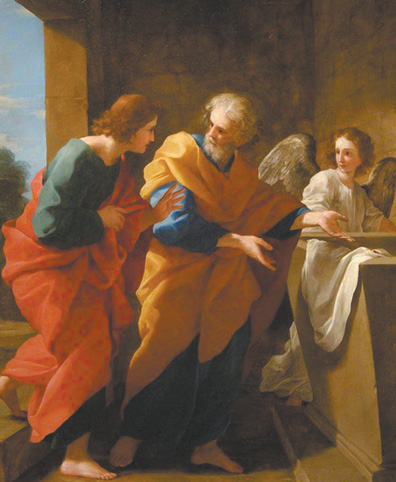 Two people are standing in front of a statue of an angel.

AI generated content